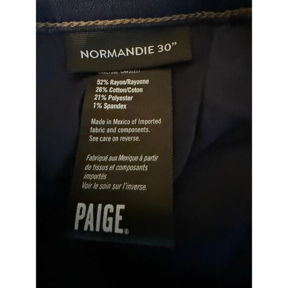 PAIGE Normandie Straight Leg Jeans Men’s Size 38x30 Dark Wash Blue Denim Stretch - Picture 6 of 7